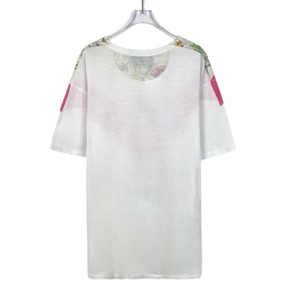 Gucci White Floral & Letter Print Cotton Short Sleeve T-Shirt XS - Picture 2 of 8